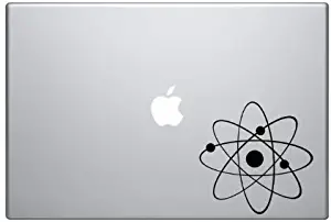 Science Icon #1 - Atom Proton Electron Nucleus Molecule Lab - 5" Black Vinyl Decal Sticker Car Macbook Laptop