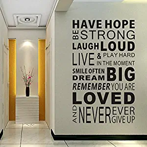 Delma Inspirational Wall Decals Quotes,Word Wall Sticker Quotes,Motivational Wall Decal,Family Inspirational Wall Art Sticker Vinyl Wall Mural Paint Decor