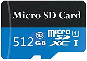 Micro SD SDXC Card 512GB High Speed Class 10 Memory Micro SD Card with SD Adapter (512GB)