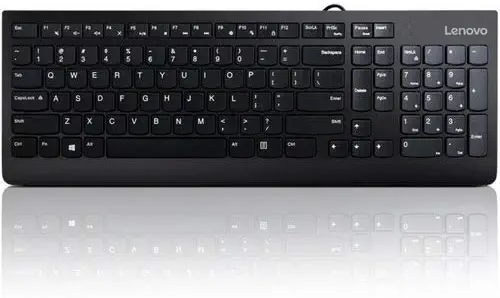 Lenovo 300 USB Keyboard, Wired, Adjustable Tilt, Ergonomic, Windows 7/8/10, GX30M39655, Black