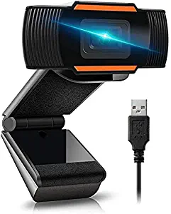 Webcam 1080P with Microphone, PC USB Camera Computer High-Definition, Full HD Wide-Angle Lens for Desktop Laptop, Home Office Meeting USB Web Cam Easy Installation AOLANS-Orange-B (Orange 1080P)