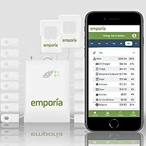 Gen 2 Emporia Vue Smart Home Energy Monitor with 16 50A Circuit Level Sensors | Real Time Electricity Monitor/Meter | Solar/Net Metering