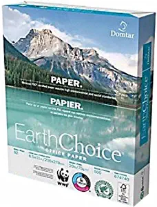 Domtar Earth Choice Office Paper, Copy Fax Laser & Inkjet Printer, 92 Bright White, ColorLok, Acid Free, Ream,8.5
