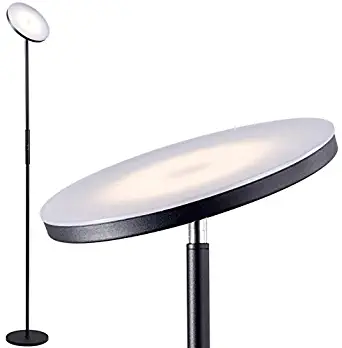 Addlon - LED Torchiere Floor Lamp, Tall Standing Modern Lamp Pole Light for Living Room & Office,with Stepless Dimming, Memory Function - Classic Black